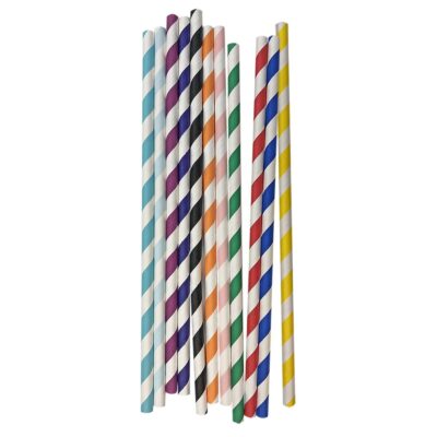 Καλαμάκια Χάρτινα Ριγέ 10τεμ 20cm Homie 3765