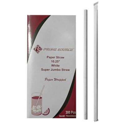 Καλαμάκια Χάρτινα Λευκά 300τεμ 26x0,6cm Homie 3777