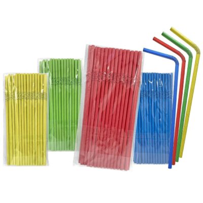 Καλαμάκια Χάρτινα Χρωματιστά Σπαστά 40τεμ 24cm Homie 3781