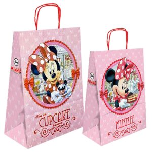 Τσάντα Δώρου Χάρτινη Minnie ροζ Πεταλούδες (32cm) 32x24x10cm Disney