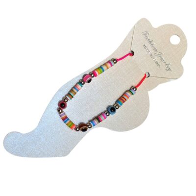 Βραχιόλι Ποδιού Πολύχρωμες Χάνδρες Ματάκι  4teen4ty 401314