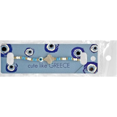 Βραχιόλι με Ματάκι & Λευκό Σταυρό  4teen4ty 401418