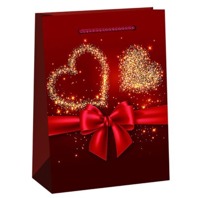 Τσάντα Δώρου Χάρτινη Καρδιές (56cm) 56x40x17cm Homie 422960