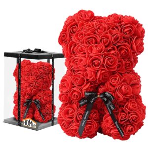 22-2962.jpg Αρκουδάκι από Τεχνητά Τριαντάφυλλα σε Κουτί Αρκουδάκι=23cm, κουτί=25cm Homie 422982