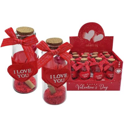 Μπουκαλάκι Love Γυάλινο με Φελλό 8x2,5cm Homie 423026