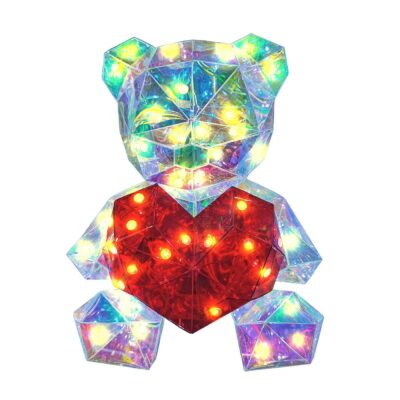 Αρκούδος-Καρδιά Ιριδίζον με φως 27cm Homie 423080