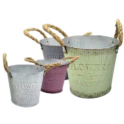 Γλαστράκι-Κασπώ Μεταλλικό Flower & Garden ø18x17cm Homie 423084