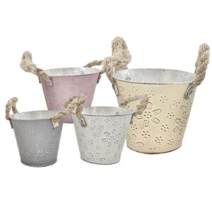 Γλαστράκι-Κασπώ Μεταλλικό Λουλουδάτο ø16x14cm Homie 423086