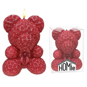 37-477.jpg Κερί Αρκούδος Τριανταφυλλένιος 18x10cm Homie 57497