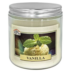 37-483.jpg Κερί Βανίλια σε Βάζο Γυάλινο με Καπάκι 10x9,5cm, 545g Gross, 280g net Homie 57503