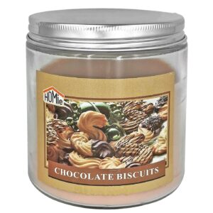 37-484.jpg Κερί Σοκολάτα Μπισκότο σε Βάζο Γυάλινο με Καπάκι 10x9,5cm, 545g Gross, 280g net Homie 57504