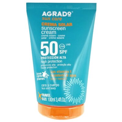 Αντηλιακή Κρέμα Προσώπου Αδιάβροχη Agrado SPF50 100ml Agrado 8332
