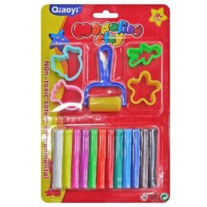 Πλαστελίνες σετ με Οδοστρωτήρα & Καλούπια 25,5x17cm   140g net JustNote 702171