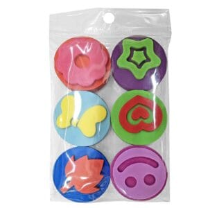 Σφραγίδες Ζωγραφικής με Σχέδια σετ=6 τεμ 4cm JustNote 703206