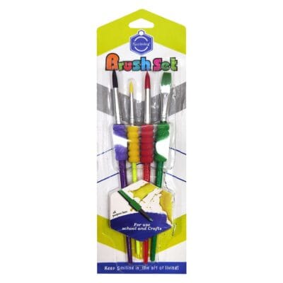 Πινέλα Ζωγραφικής με Μαλακή Λαβή σετ=4 τεμ 19cm JustNote 703207