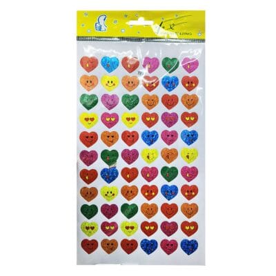 Αυτοκόλλητα Επιβράβευσης Καρδούλες Φατσούλες 23x14cm JustNote 703372