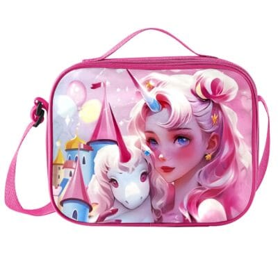 Ισοθερμικό Τσαντάκι Φαγητού Κοπέλα & Μονόκερος 24x18x9cm JustNote 703426