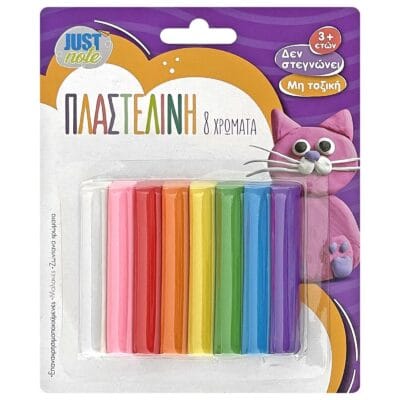 Πλαστελίνη σετ=8 Χρώματα 100g net JustNote 7070