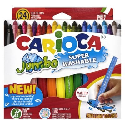 Μαρκαδόροι Carioca Jumbo 6mm σετ=24 Χρώματα  Carioca 40570