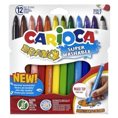 Μαρκαδόροι Carioca Bravo σετ=12 Χρώματα Μύτη ø6mm Carioca 42755