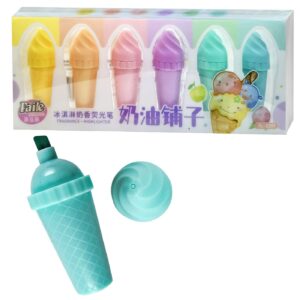 Σετ 6 Μαρκαδόροι Υπογραμμίσεως Παγωτό Χωνάκι 19x8x2cm JustNote 80896