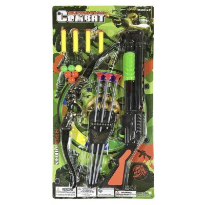 Καραμπίνα με Μπαλάκια & Βελάκια + Τόξο με Βέλη + Στόχος σε Καρτέλα 29x58cm ToyMarkt 88655