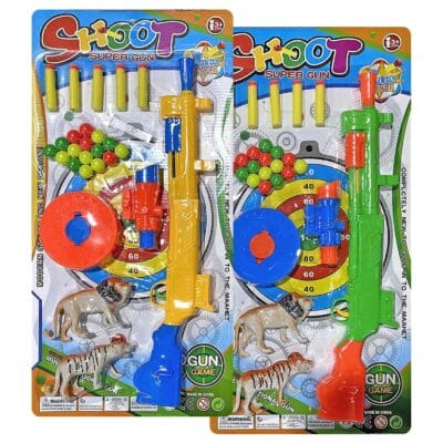 Όπλο-Ζωάκια-Στόχος-Μπίλιες-Βελάκια σε Καρτέλα 28x57x3cm ToyMarkt 88849