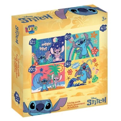 Παζλ 4 σε 1 12/15/20/24 τεμ Stitch 28x27x6cm Stitch