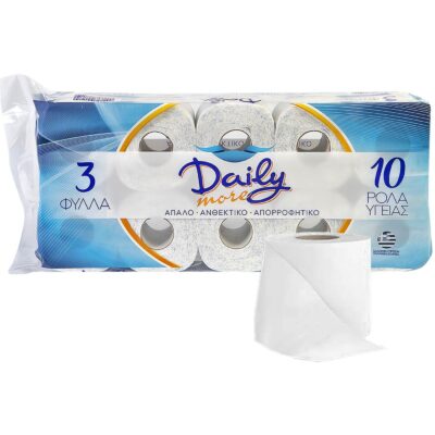 Χαρτί Υγείας Daily new πακ=10 Ρολά 3φ 17.3m 82g Daily