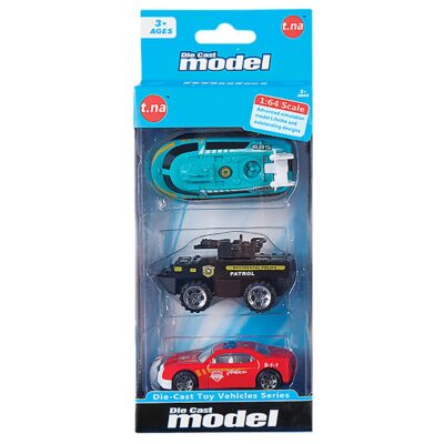 Σετ 3 τεμ Μεταλλικά Οχήματα Free Wheels 9x21cm ToyMarkt 913103