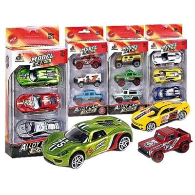 Σετ 3 Οχήματα die Cast Metal Free Wheels 9x22x4.5cm ToyMarkt 913361