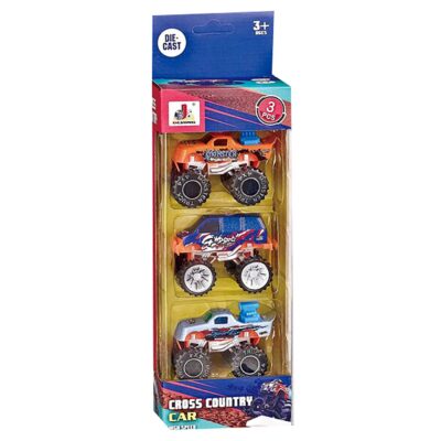 Σετ 3 Μίνι Αγροτικά Μεγάλες Ρόδες die Cast Metal Free Wheels 9x25x6cm ToyMarkt 913362