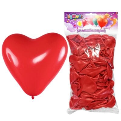 Σετ 50 Μπαλόνια Καρδιά Κόκκινη 23cm ToyMarkt 913590
