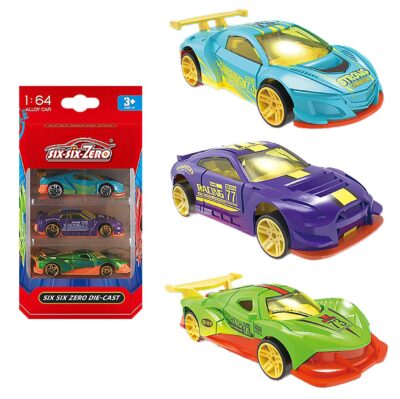 Σετ 3 Οχήματα die Cast Metal Free Wheels 10x19x3.5cm ToyMarkt 913628