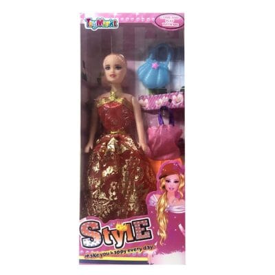 Κούκλα Style με Τσάντα & Έξτρα Φόρεμα 13x32x4cm ToyMarkt 922076