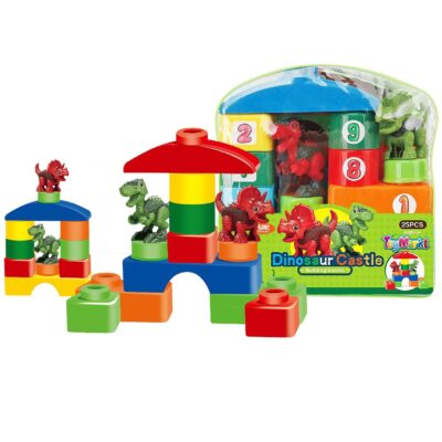 Τουβλάκια 25τεμ Κάστρο Δεινοσαυράκια 19x20x9cm ToyMarkt 95444