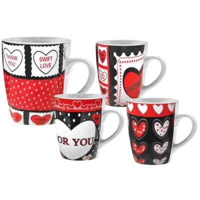 Κούπα για Καφέ Καρδιές 10,5x8,1cm 330mL Homie 100170