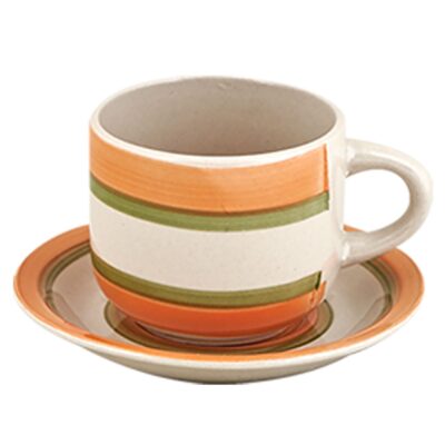 6 Φλυτζάνια & 6 Πιάτα για Καφέ Μεγάλα Πορσελάνης 330ml Homie 1001843