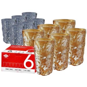 Ποτήρια Μεγάλα Σμιλεμένα Χρωματιστά σετ=6τεμ 13,5x8cm 370ml Homie 1002130