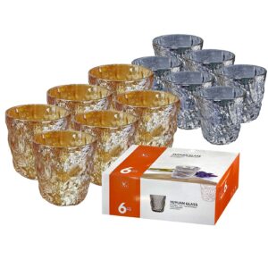 Ποτήρια Κοντά Σμιλεμένα Χρωματιστά σετ=6τεμ 9x9cm 330ml Homie 1002131