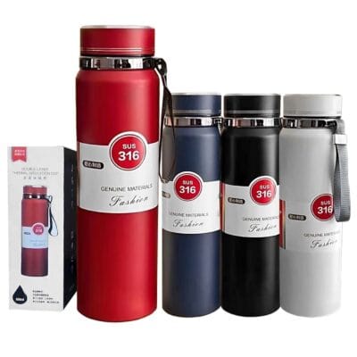 Θερμός Ανοξείδωτος Μονόχρωμος με Λουράκι 1000ml Homie 1002185