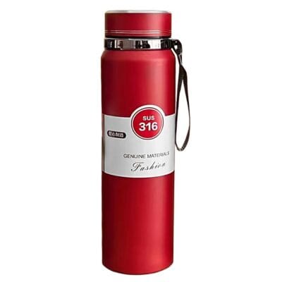 Θερμός Ανοξείδωτος Μονόχρωμος με Λουράκι 1000ml Homie 1002185