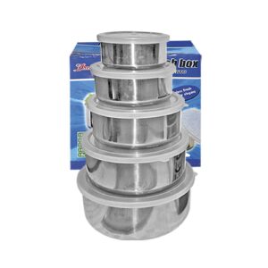 Δοχεία Τροφίμων Inox σετ=5τεμ 18x6cm/16cm/14cm/12cm/10cm Homie 101138