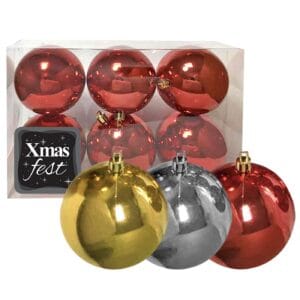 Μπάλα Gliter πακ=6τεμ 10cm ø10cm Xmasfest 1132101