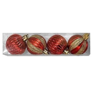 Μπάλα Gliter πακ=6τεμ 10cm ø10cm Xmasfest 1132101