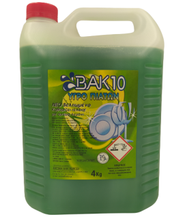 Βακ 10 Υγρο Πιατων Με Αρωμα Λεμονι 4lt