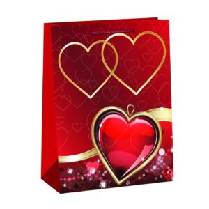 Τσάντα Δώρου Χάρτινη Καρδιές (33cm) 33x26x12cm Homie 42136