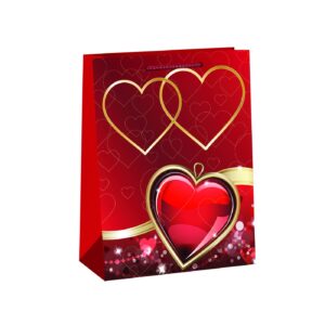 Τσάντα Δώρου Χάρτινη Καρδιές (23cm) 23x17x8cm Homie 42137