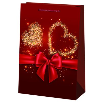 Τσάντα Δώρου Χάρτινη Καρδιές (56cm) 56x40x17cm Homie 422960