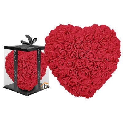 Καρδιά από Τεχνητά Τριαντάφυλλα 23cm Καρδιά= 23cm, κουτί=25cm Homie 423094